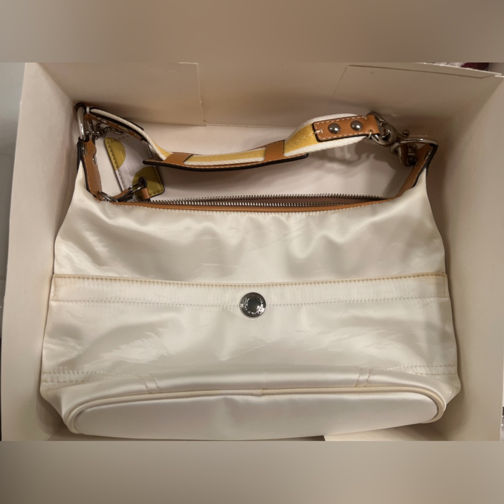 COACH Hampton Hobo Cream Satin Shoulder Bag - Never Used NWOT in Original Box